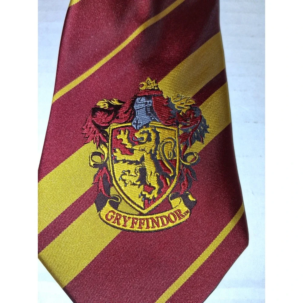 Harry Potter Gryffindor House Necktie‎ Red Gold Striped Crest Tie Men's